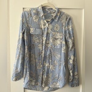 Express Striped Floral Blouse